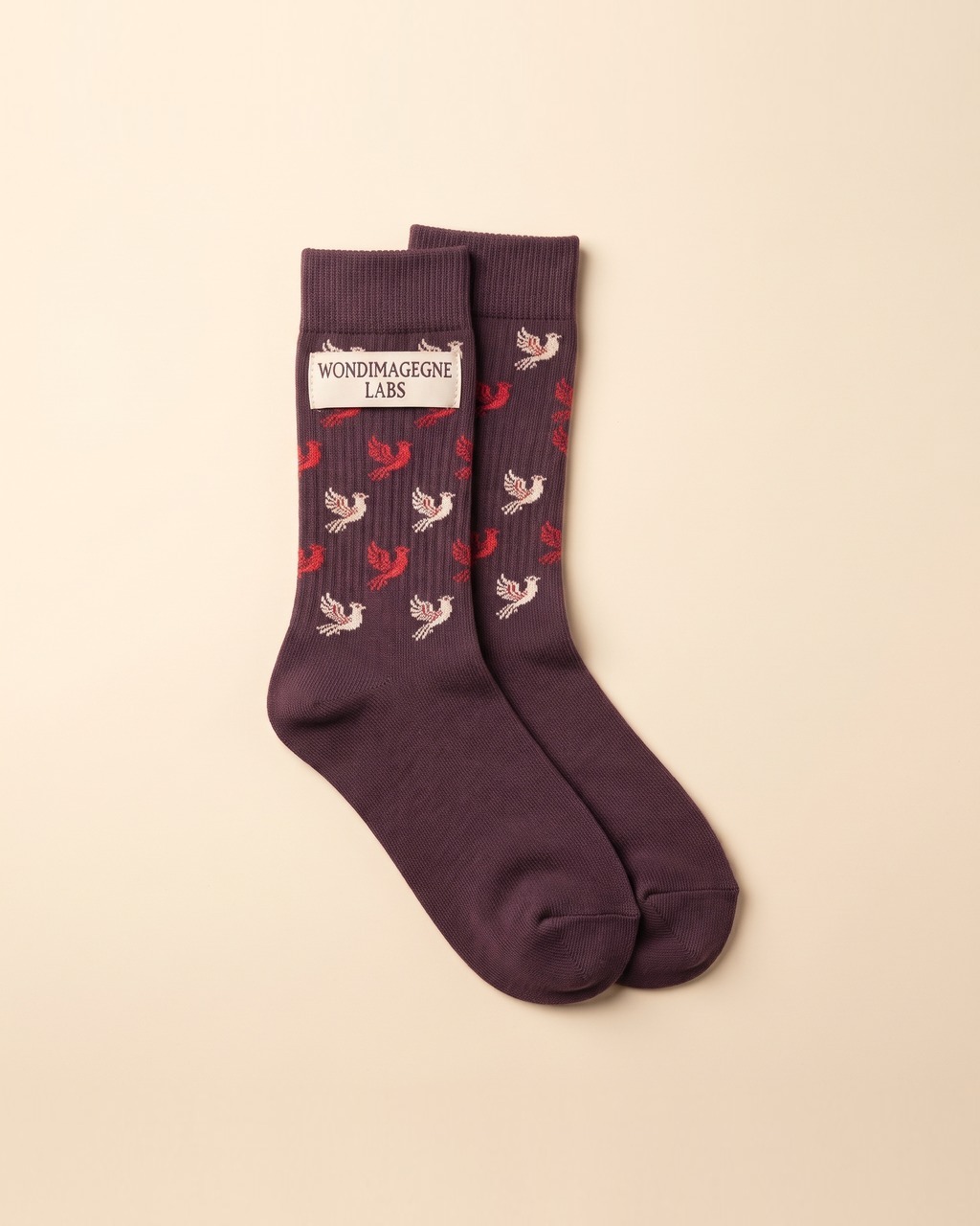 Firebird Crew Socks in Plum