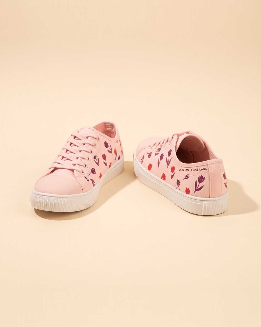 Folk Bloom Canvas Sneakers in Blush