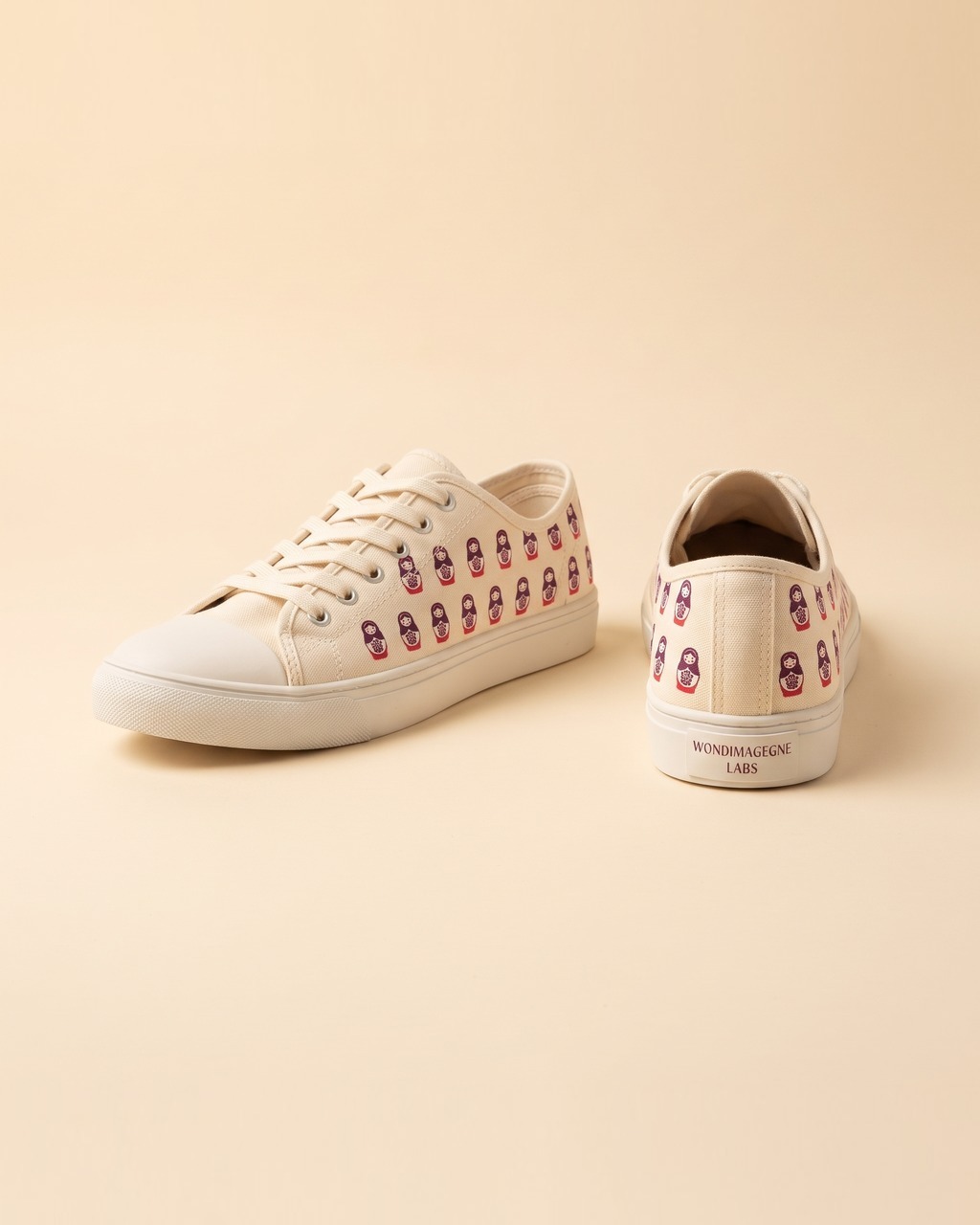 Matryoshka Canvas Sneakers in Bone