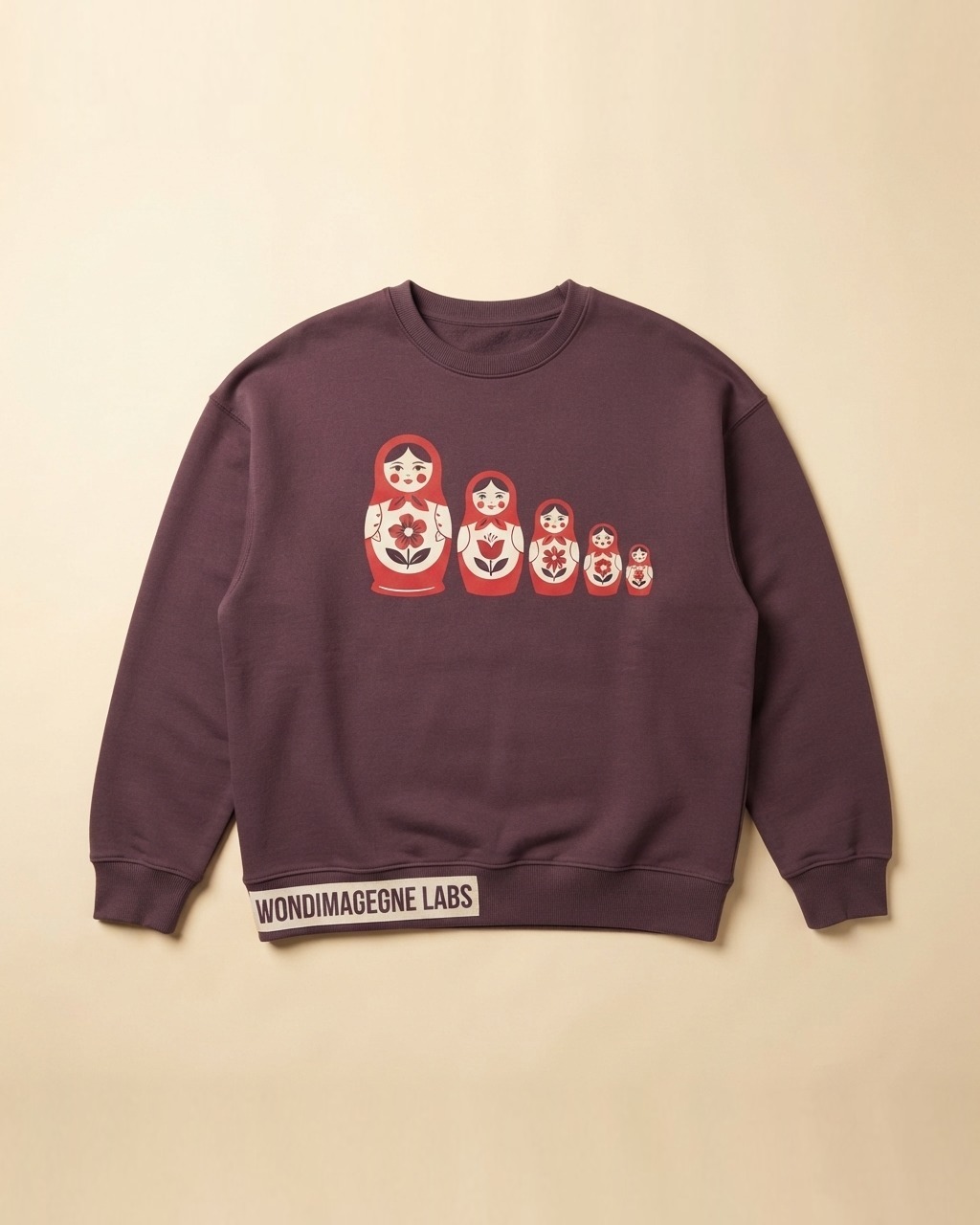 Matryoshka Row Sweatshirt in Plum